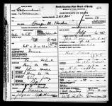 North Carolina, Death Certificates, 1909-1975