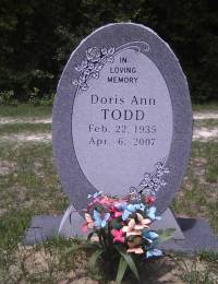 Todd, Doris Ann Todd Gravestone