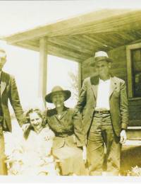 Casper Todd (in hat), Lizer McDowell Todd (in hat) and their son Freeman and his brand-new wife Ivadel Thorpe