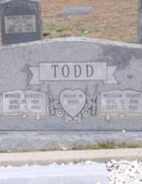 Minnie Roberts &amp; William Travis Todd marker