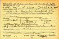 R.B. Todd WWII Draft Registration Card