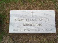 Mary elkes Stanley Burroughs headstone