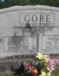 Young Napoleon Gore and Thursia C Gore Grave