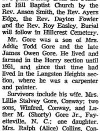 Luther Madison Gore Obit.