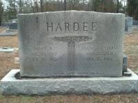 Isaac Dilliard and Mary A Hardee headstone