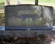Thadius B and Sarah E Todd headstone
