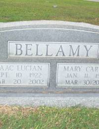 Isaac Lucian Bellamy 1922 - 2002 Mary Carter 1929 - 2005 Bellamy Cemetery