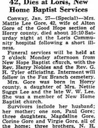 Mattie Lee Obit.