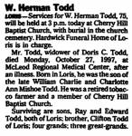 William Herman Todd Obit.