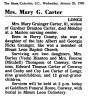 Mary G Carter obituary
