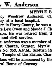 Lacy Woodrow Anderson Obit.