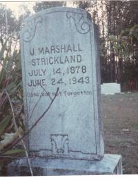 Headstone J Marshall Strickland