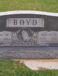 Boyd, Olin M &amp; Nolie A headstone