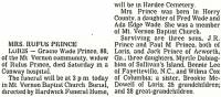 Obituary of Gracie (Wade) Prince
