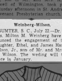 Marriage of Ethel / Wilson
