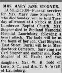 Mary Jane Smith Stogner obituary