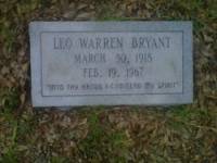 Leo Warren Bryant Headstone