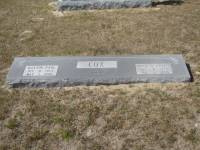 Dayton Paul and Virginia Prince Cox headstone Buck Creek cemetery