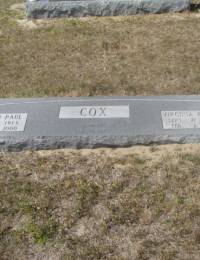 Dayton Paul and Virginia Prince Cox headstone Buck Creek cemetery