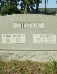 Chestnut - Gladys McDaniel - Davis Marshall - Centenary United Methodist Church Cemetery