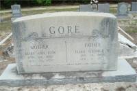 George and Mary Ann Cox Gore headstone