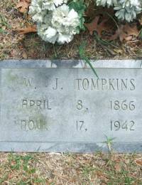 William James Tompkins Headstone (b. 4.8.1866, d. 11.17.1942)