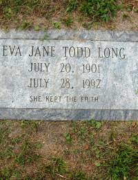 Eva Jane Todd Long Headstone