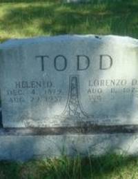 Helen D and Lorenzo Dow Todd headstone
