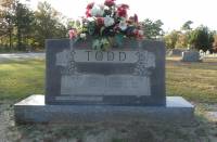 George T. ( Tommie ) Todd and Emily Callie Cox Todd --- Headstone