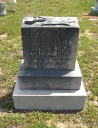 Lottie Mae Prince Bellamy headstone Buck Creek cemetery