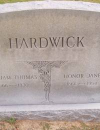William Thomas &quot;Tommy&quot; Hardwick &amp; Wife Honor Jane Hardee Headstone