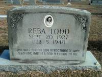 Reba Todd headstone