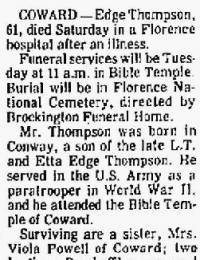 Edge Thompson obituary