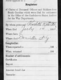Compiled Service Records of Confederate Soldiers Who Served in Organizations from the State of South Carolina Page 9 - Compiled