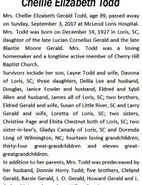 Chellie Elizabeth Gerald Obit.