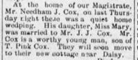 Cox, JJ and Mary mariage notice