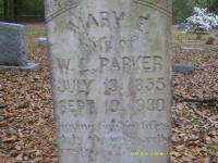 Mary E Hardee Parker Wife of William L Parker