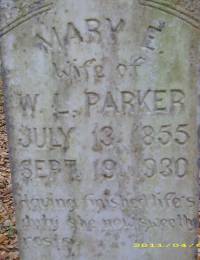 Mary E Hardee Parker Wife of William L Parker