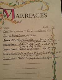 Norman and Cora Todd James marriage record