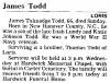 James Talmadge Todd Obit.