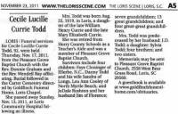 Cecile Lucille Curry Todd obituary
