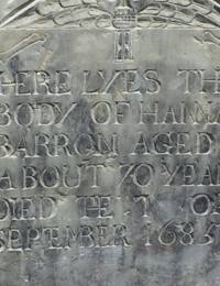 Hannah Hammond Hawkins Barron Headstone, 1685