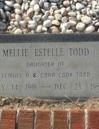 Mellie Estelle Todd headstone