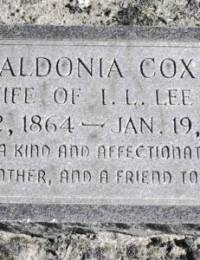 Headstone Sarah Caldonia Cox Lee Buck Creek Cemetery Horry Co SC
