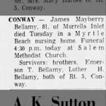 Obituary for James Mayberry Bellamy (Aged 81)