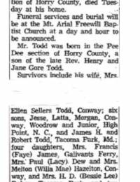 Tillman Newberry Todd - Obituary