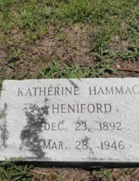 Katherine Wright Hammack Heniford (Davis O Sr&#039;s 1st Wife) - Headstone