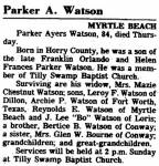 Parker A Watson Obit.