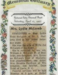 Lydia McLamb obituary