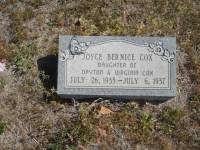 Joyce Bernice Cox headstone